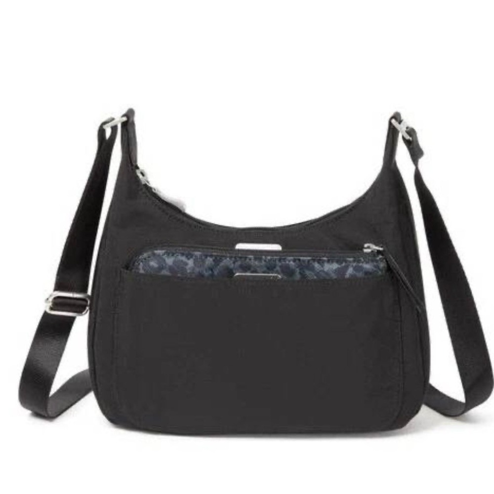Baggallini‎ Peek A Boo Crossbody Hobo Bag Black Medium Travel Purse Everyday - Picture 2 of 9